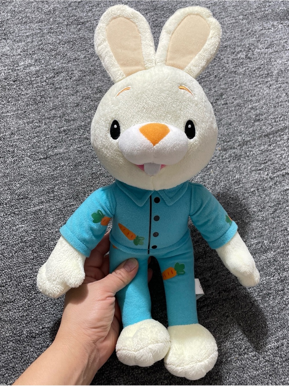 Baby First TV Harry the Bunny 15” Plush Rabbit Wearing Blue Carrot PJs~RARE